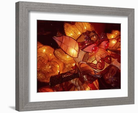 Close-up of Illuminated Lantern, Taipei, Taiwan, Asia-Sylvain Grandadam-Framed Photographic Print