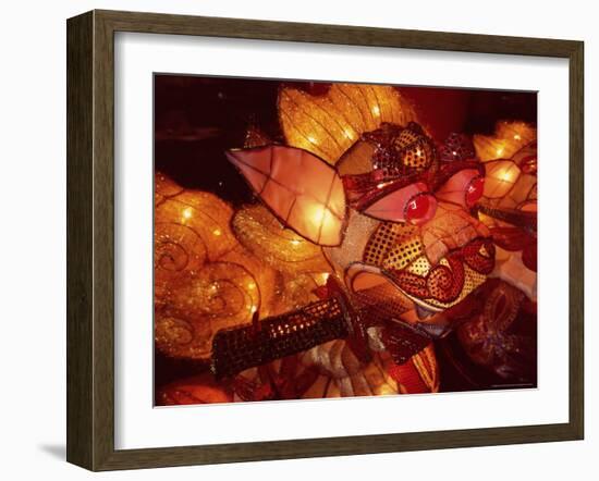 Close-up of Illuminated Lantern, Taipei, Taiwan, Asia-Sylvain Grandadam-Framed Photographic Print