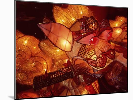 Close-up of Illuminated Lantern, Taipei, Taiwan, Asia-Sylvain Grandadam-Mounted Photographic Print