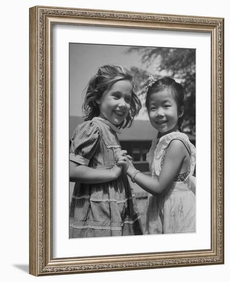 Close Up of Kindergarten Children Playing-Eliot Elisofon-Framed Photographic Print