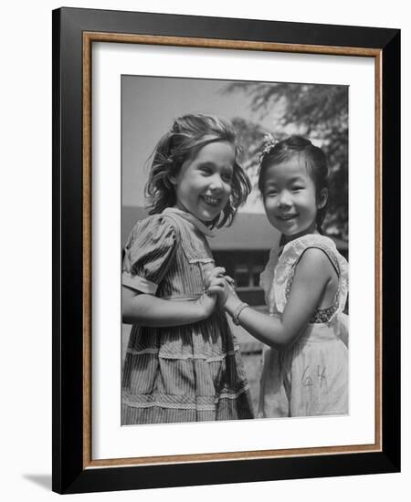 Close Up of Kindergarten Children Playing-Eliot Elisofon-Framed Photographic Print