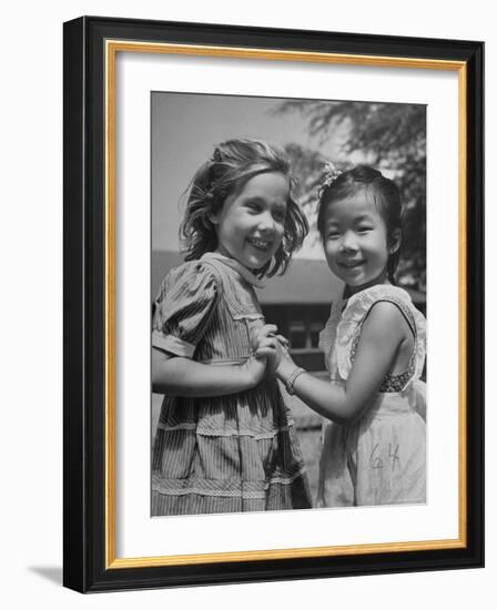 Close Up of Kindergarten Children Playing-Eliot Elisofon-Framed Photographic Print