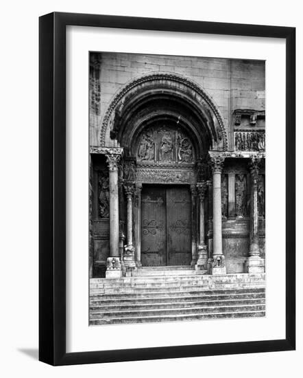 Close Up of Left Portal of Romanesque Church of St. Gilles du Gard, Provence-Gjon Mili-Framed Photographic Print