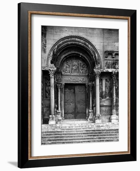 Close Up of Left Portal of Romanesque Church of St. Gilles du Gard, Provence-Gjon Mili-Framed Photographic Print