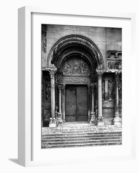 Close Up of Left Portal of Romanesque Church of St. Gilles du Gard, Provence-Gjon Mili-Framed Photographic Print