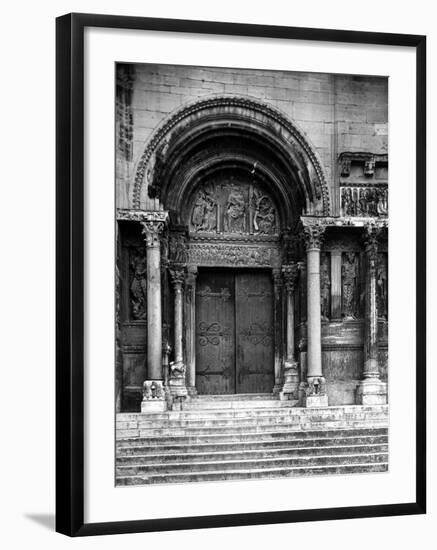 Close Up of Left Portal of Romanesque Church of St. Gilles du Gard, Provence-Gjon Mili-Framed Photographic Print