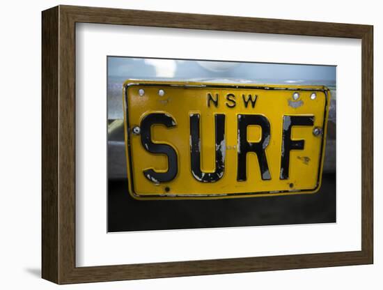 Close-up of License Plate, Australia-Panoramic Images-Framed Photographic Print