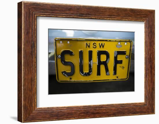 Close-up of License Plate, Australia-Panoramic Images-Framed Photographic Print