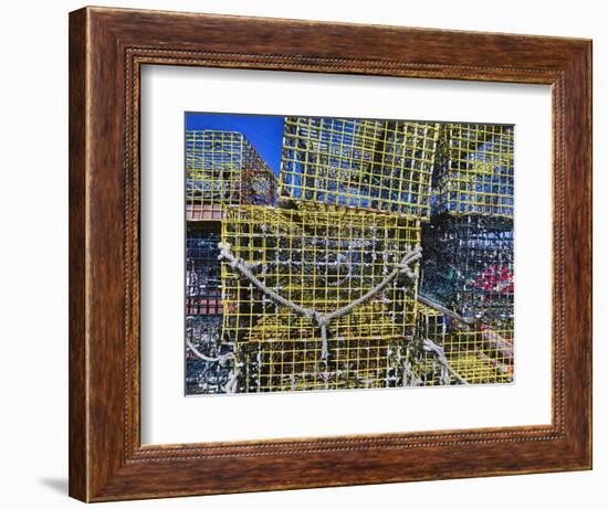 Close-up of lobster traps, Badger's Island, Piscataqua River, Kittery, Maine, USA-Panoramic Images-Framed Photographic Print