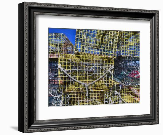 Close-up of lobster traps, Badger's Island, Piscataqua River, Kittery, Maine, USA-Panoramic Images-Framed Photographic Print