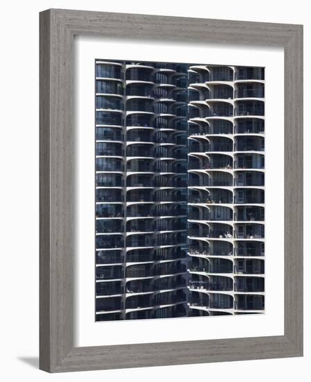Close-Up of Marina City's Twin Towers, Chicago, Illinois, United States of America, North America-Amanda Hall-Framed Photographic Print