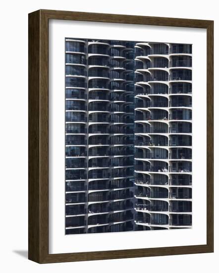 Close-Up of Marina City's Twin Towers, Chicago, Illinois, United States of America, North America-Amanda Hall-Framed Photographic Print