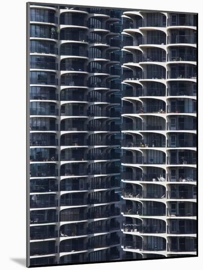 Close-Up of Marina City's Twin Towers, Chicago, Illinois, United States of America, North America-Amanda Hall-Mounted Photographic Print