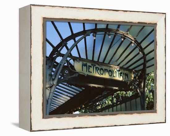 Close-up of Metropolitain (Metro) Station Entrance, Art Nouveau Style, Paris, France, Europe-Gavin Hellier-Framed Premier Image Canvas