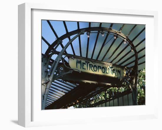 Close-up of Metropolitain (Metro) Station Entrance, Art Nouveau Style, Paris, France, Europe-Gavin Hellier-Framed Photographic Print