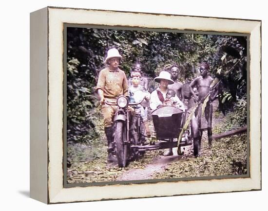 Close-Up Of Missionaries And Friends In Cameroun, Africa-1920s Magic Lantern Slide-Sunny Brook-Framed Stretched Canvas