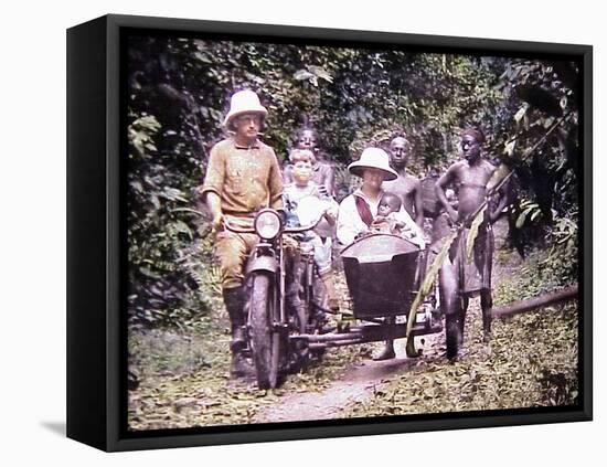 Close-Up Of Missionaries And Friends In Cameroun, Africa-1920s Magic Lantern Slide-Sunny Brook-Framed Stretched Canvas