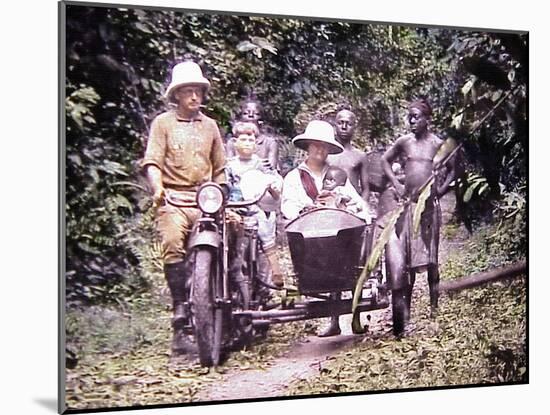 Close-Up Of Missionaries And Friends In Cameroun, Africa-1920s Magic Lantern Slide-Sunny Brook-Mounted Art Print