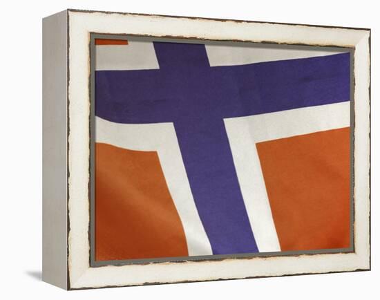 Close-up of Norwegian Flag-null-Framed Premier Image Canvas