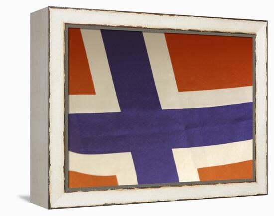 Close-up of Norwegian Flag-null-Framed Premier Image Canvas