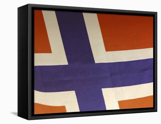 Close-up of Norwegian Flag-null-Framed Premier Image Canvas