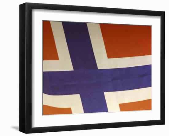 Close-up of Norwegian Flag-null-Framed Photographic Print