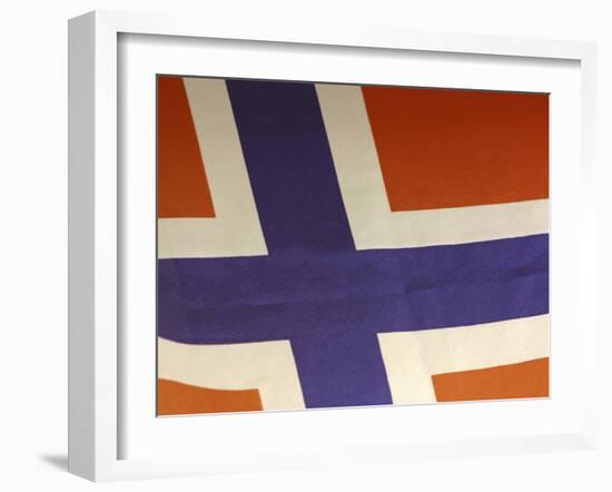 Close-up of Norwegian Flag-null-Framed Photographic Print