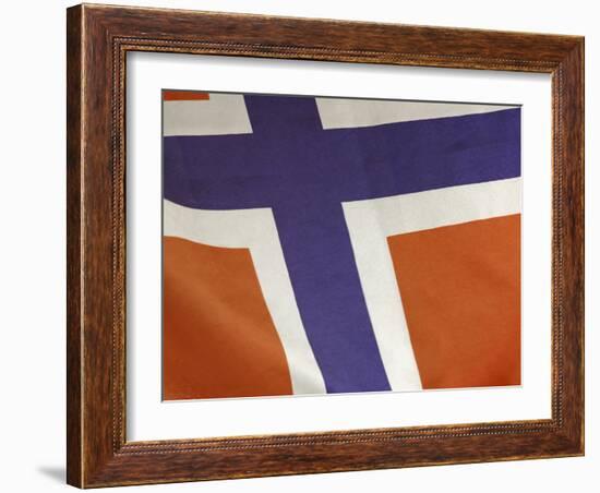 Close-up of Norwegian Flag-null-Framed Photographic Print