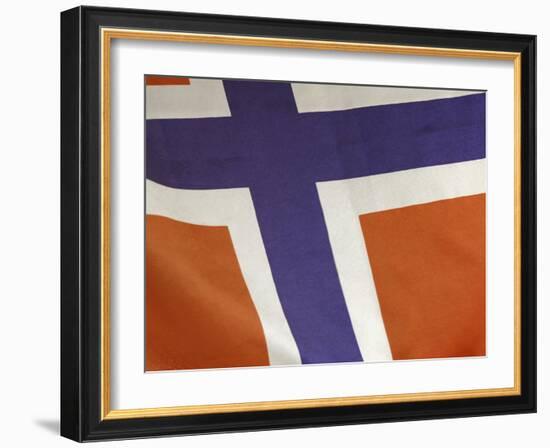 Close-up of Norwegian Flag-null-Framed Photographic Print