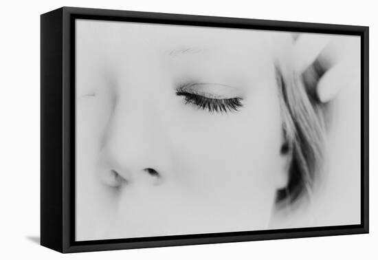 Close-Up of One Side of Young Woman's Face with Focus on the Eyelashes of Her Closed Eye-Henriette Lund Mackey-Framed Premier Image Canvas