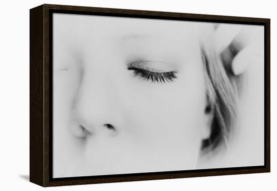 Close-Up of One Side of Young Woman's Face with Focus on the Eyelashes of Her Closed Eye-Henriette Lund Mackey-Framed Premier Image Canvas