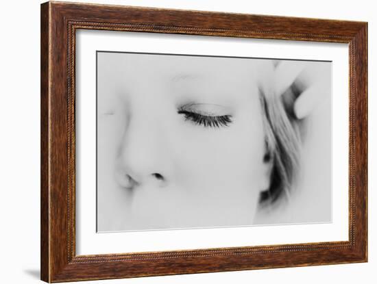 Close-Up of One Side of Young Woman's Face with Focus on the Eyelashes of Her Closed Eye-Henriette Lund Mackey-Framed Photographic Print