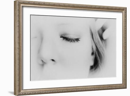 Close-Up of One Side of Young Woman's Face with Focus on the Eyelashes of Her Closed Eye-Henriette Lund Mackey-Framed Photographic Print