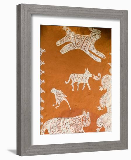 Close-up of Painting in Ranthambore National Park, Rajasthan, India-Bill Bachmann-Framed Photographic Print
