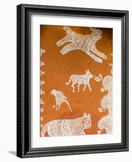 Close-up of Painting in Ranthambore National Park, Rajasthan, India-Bill Bachmann-Framed Photographic Print