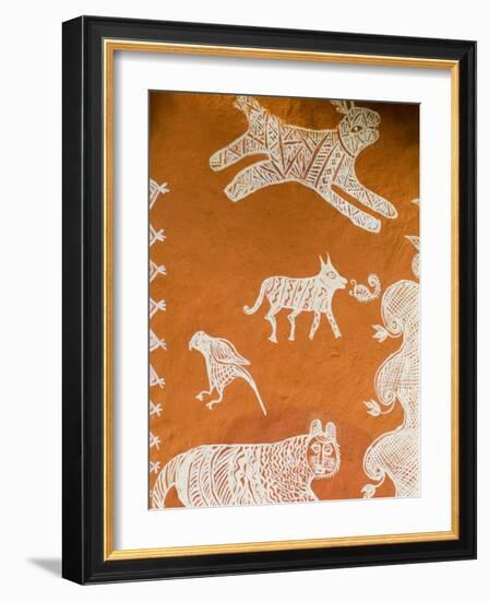 Close-up of Painting in Ranthambore National Park, Rajasthan, India-Bill Bachmann-Framed Photographic Print