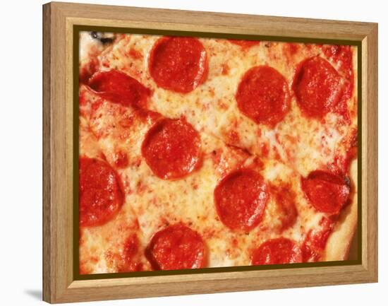 Close-up of Pepperoni Pizza-Mitch Diamond-Framed Premier Image Canvas