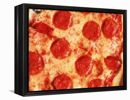 Close-up of Pepperoni Pizza-Mitch Diamond-Framed Premier Image Canvas