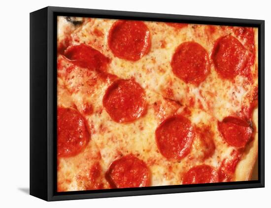 Close-up of Pepperoni Pizza-Mitch Diamond-Framed Premier Image Canvas