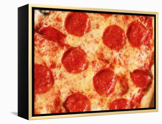 Close-up of Pepperoni Pizza-Mitch Diamond-Framed Premier Image Canvas