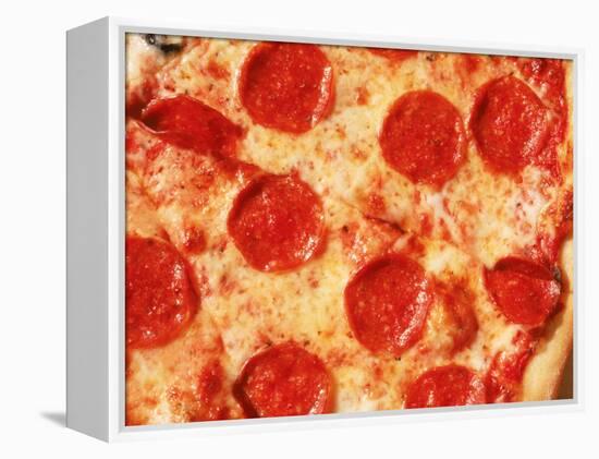 Close-up of Pepperoni Pizza-Mitch Diamond-Framed Premier Image Canvas