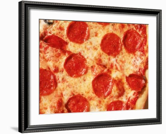 Close-up of Pepperoni Pizza-Mitch Diamond-Framed Photographic Print