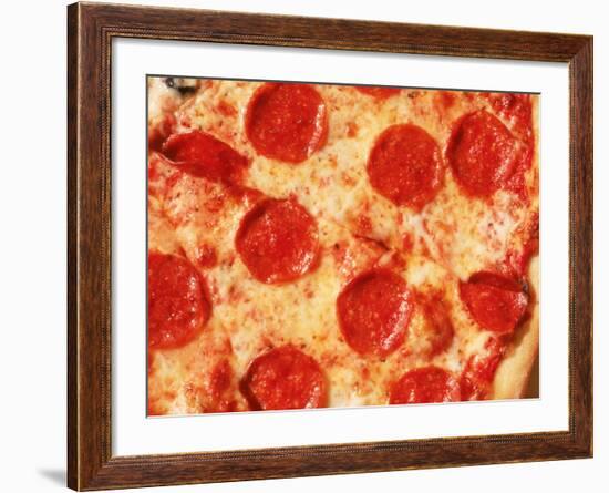 Close-up of Pepperoni Pizza-Mitch Diamond-Framed Photographic Print