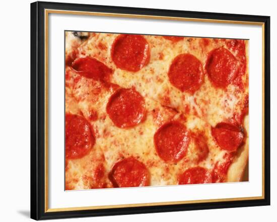 Close-up of Pepperoni Pizza-Mitch Diamond-Framed Photographic Print