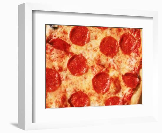 Close-up of Pepperoni Pizza-Mitch Diamond-Framed Photographic Print