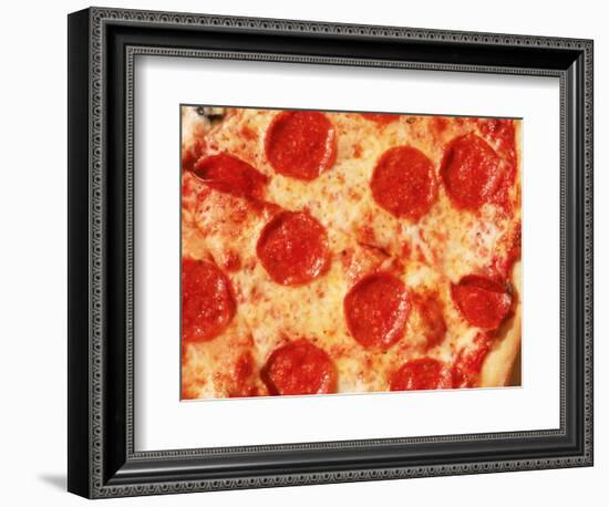 Close-up of Pepperoni Pizza-Mitch Diamond-Framed Photographic Print