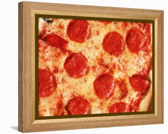 Close-up of Pepperoni Pizza-Mitch Diamond-Framed Premier Image Canvas