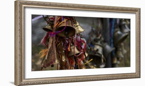 Close-up of prayer bells inside the temple of Muktinath, Mustang District, Gandaki Pradesh, Nepal-Panoramic Images-Framed Photographic Print