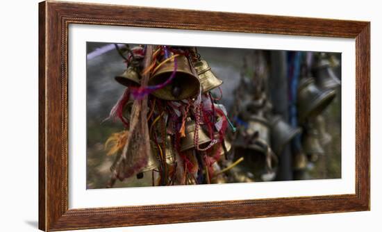 Close-up of prayer bells inside the temple of Muktinath, Mustang District, Gandaki Pradesh, Nepal-Panoramic Images-Framed Photographic Print