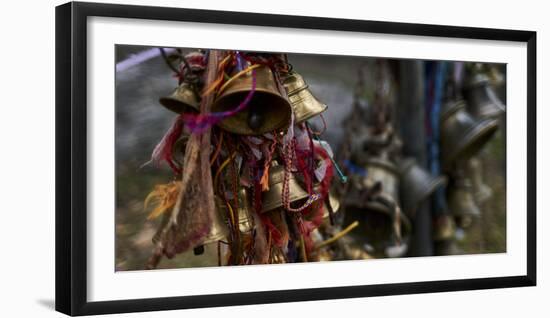 Close-up of prayer bells inside the temple of Muktinath, Mustang District, Gandaki Pradesh, Nepal-Panoramic Images-Framed Photographic Print